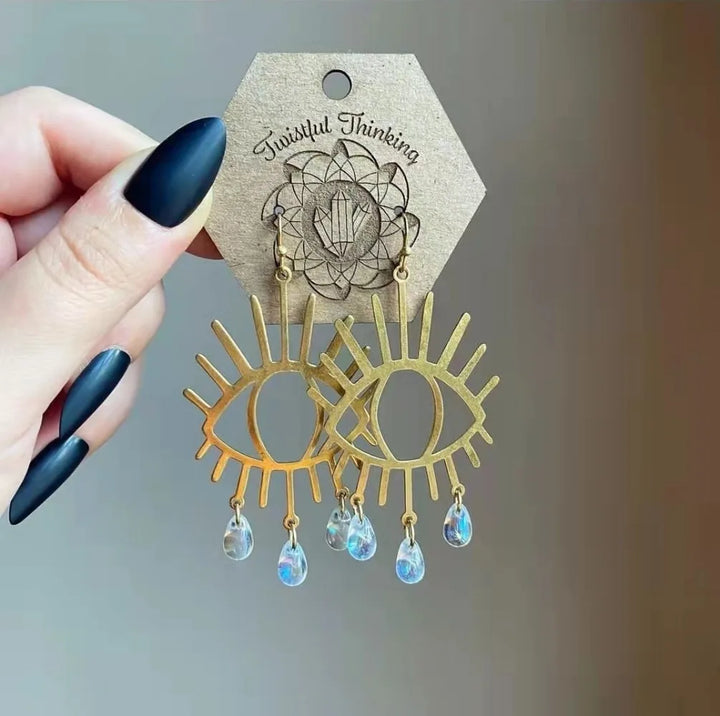 Boho Gold Eye Earrings