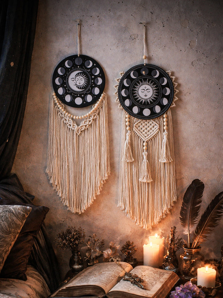 Boho Moon Phase Macrame Decor