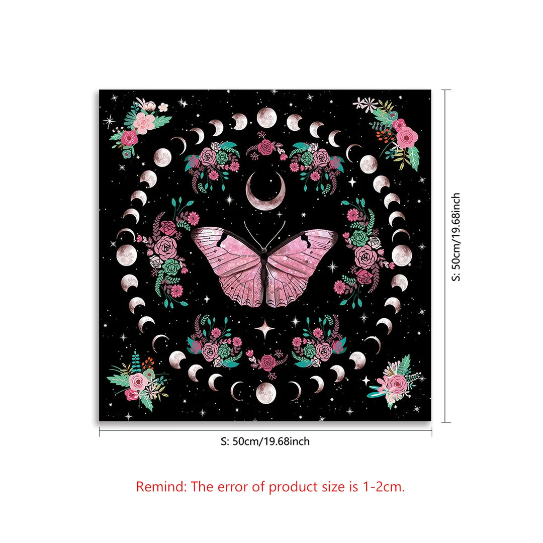 Boho Pink Butterfly Tarot Cloth