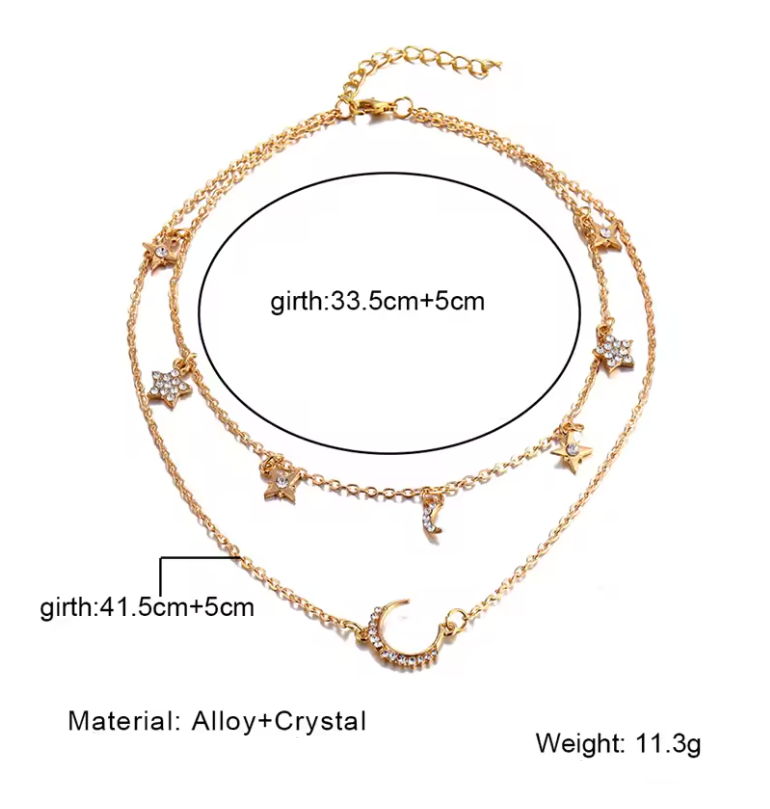 Boho Star & Moon Layered Necklaces