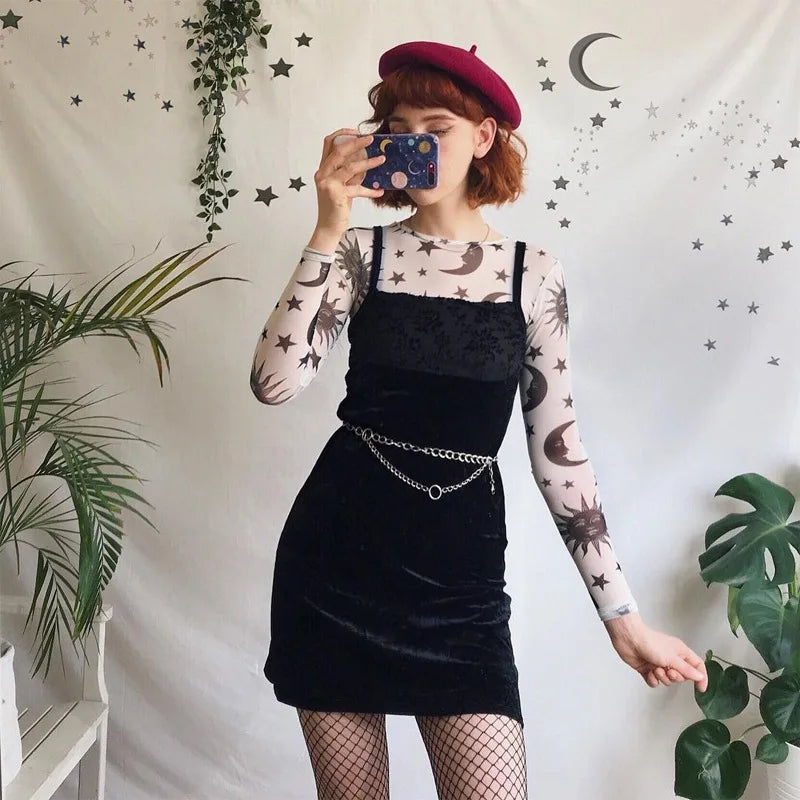 Boho Sun Moon White Long Sleeves