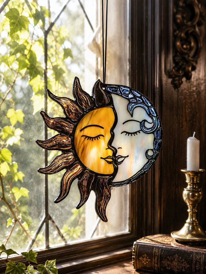 Boho Sun and Moon Suncatcher