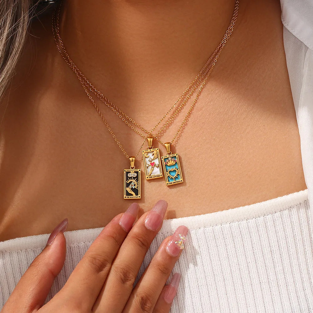 Boho Tarot Card Necklace