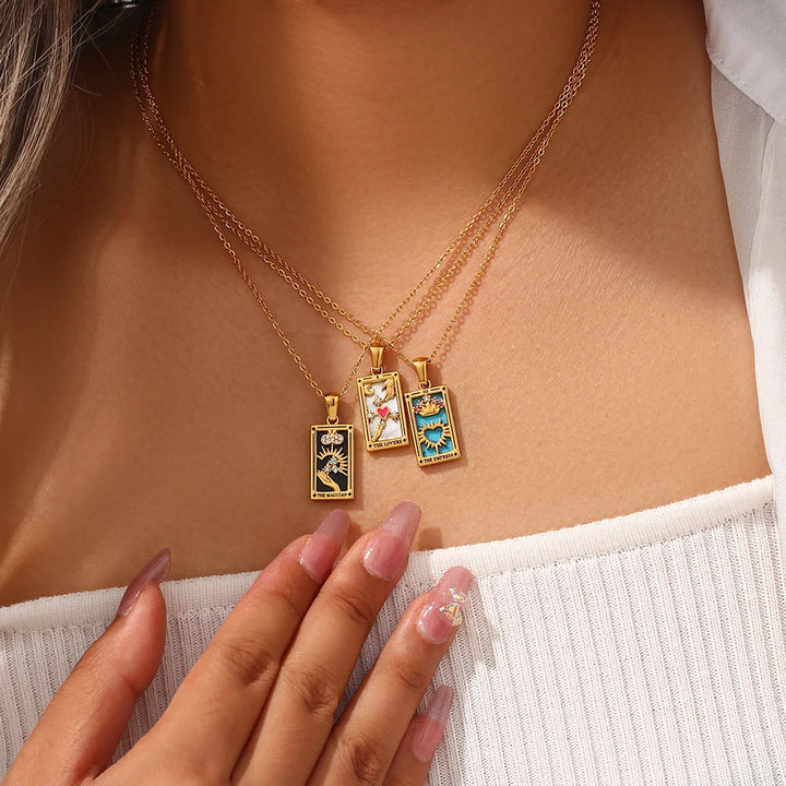 Boho Tarot Card Necklace