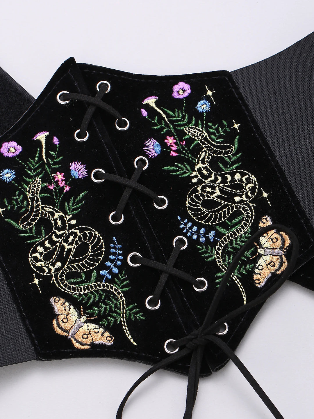 Boho Velvet Embroidered Waist Belt