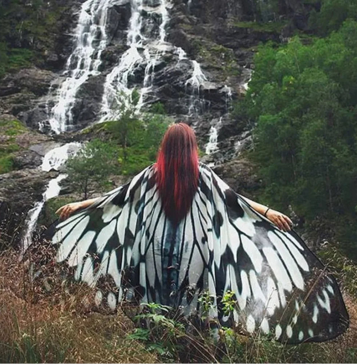 Butterfly Cape - White & Black