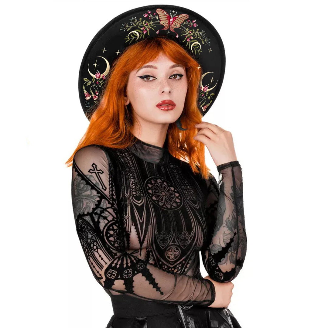 Butterfly Moon Fedora Hat