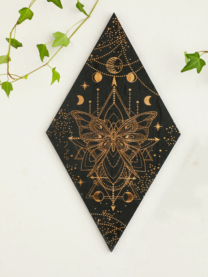 Butterfly Moon Phase Wood Plaques
