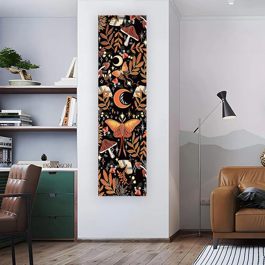 Butterfly Mushroom Moon Boho Wall Banner Tapestry
