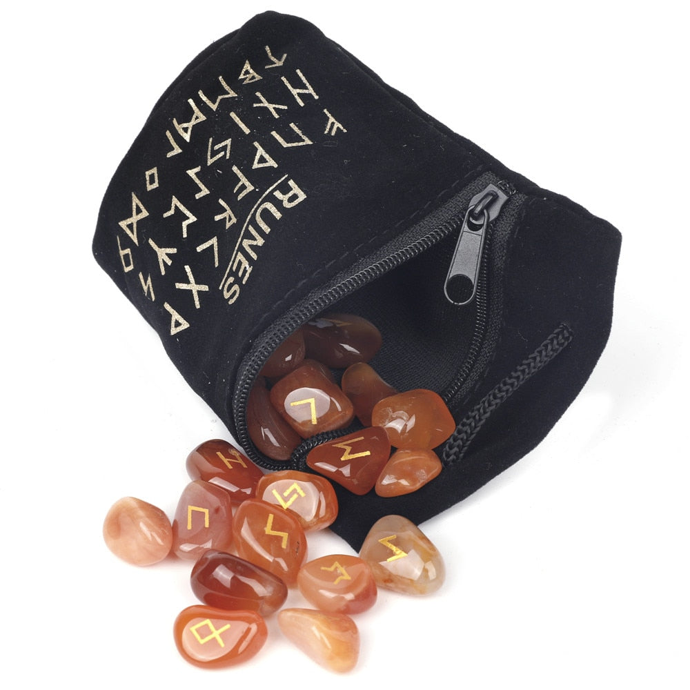 Carnelian Crystal Viking Runes