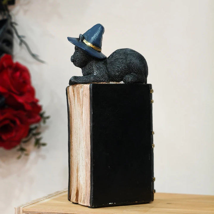 Cat Book Figurine