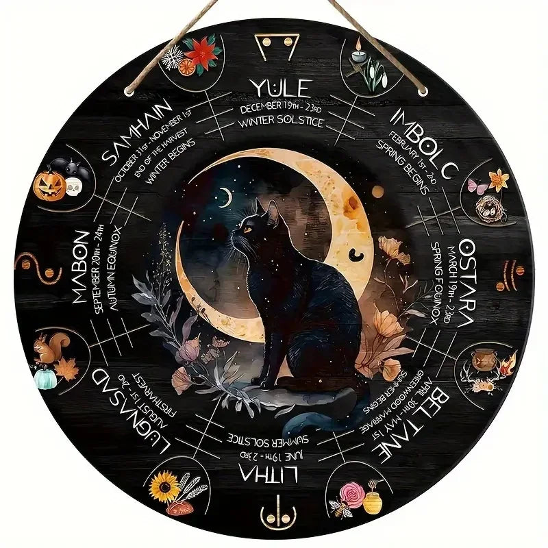 Cat Moon Wheel of The Year Pagan Calendar