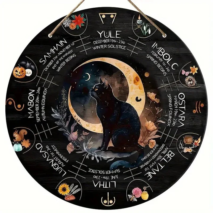 Cat Moon Wheel of The Year Pagan Calendar