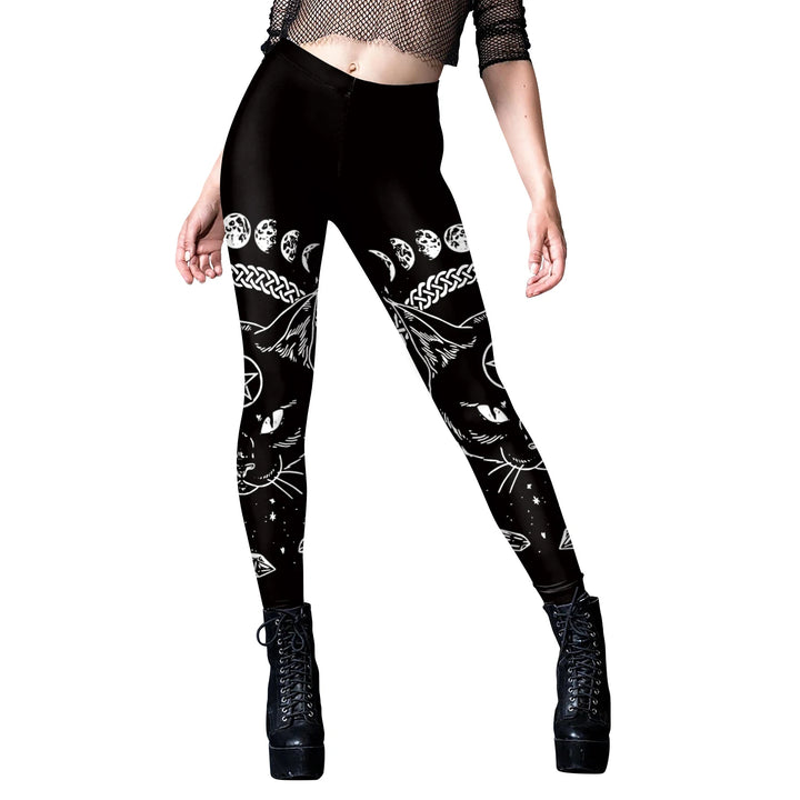 Cat Pentacle Moon Leggings