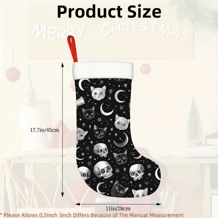 Cat Skull Christmas Stocking Size