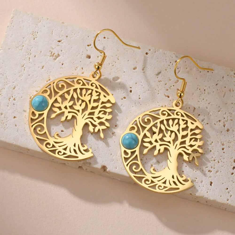 Celtic Gold Tree Earrings