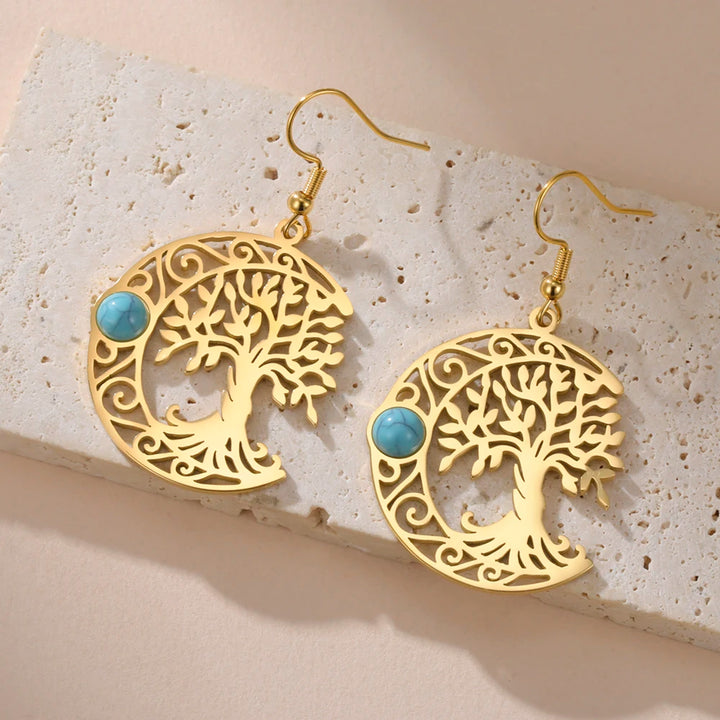 Celtic Gold Tree Earrings