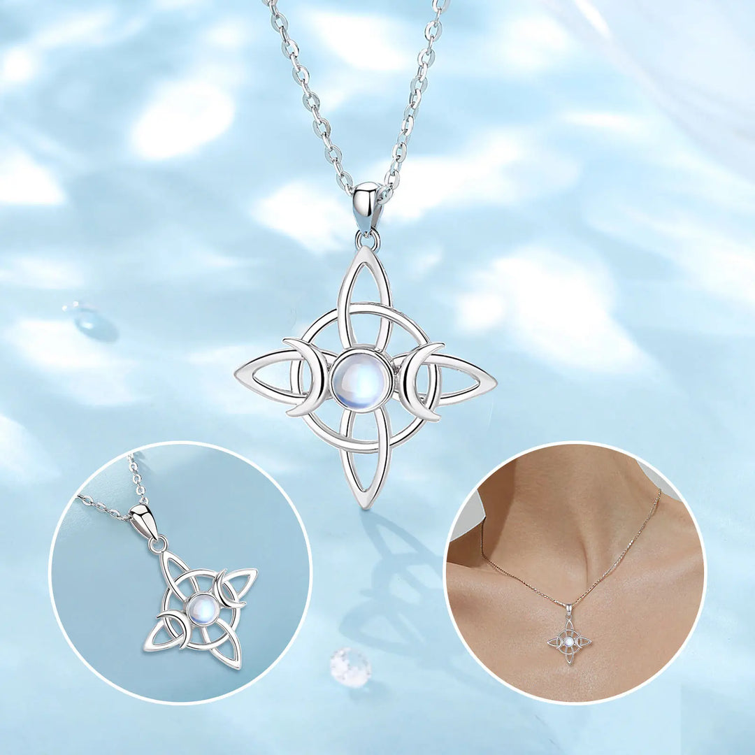Celtic Knot Moonstone Sterling Necklace