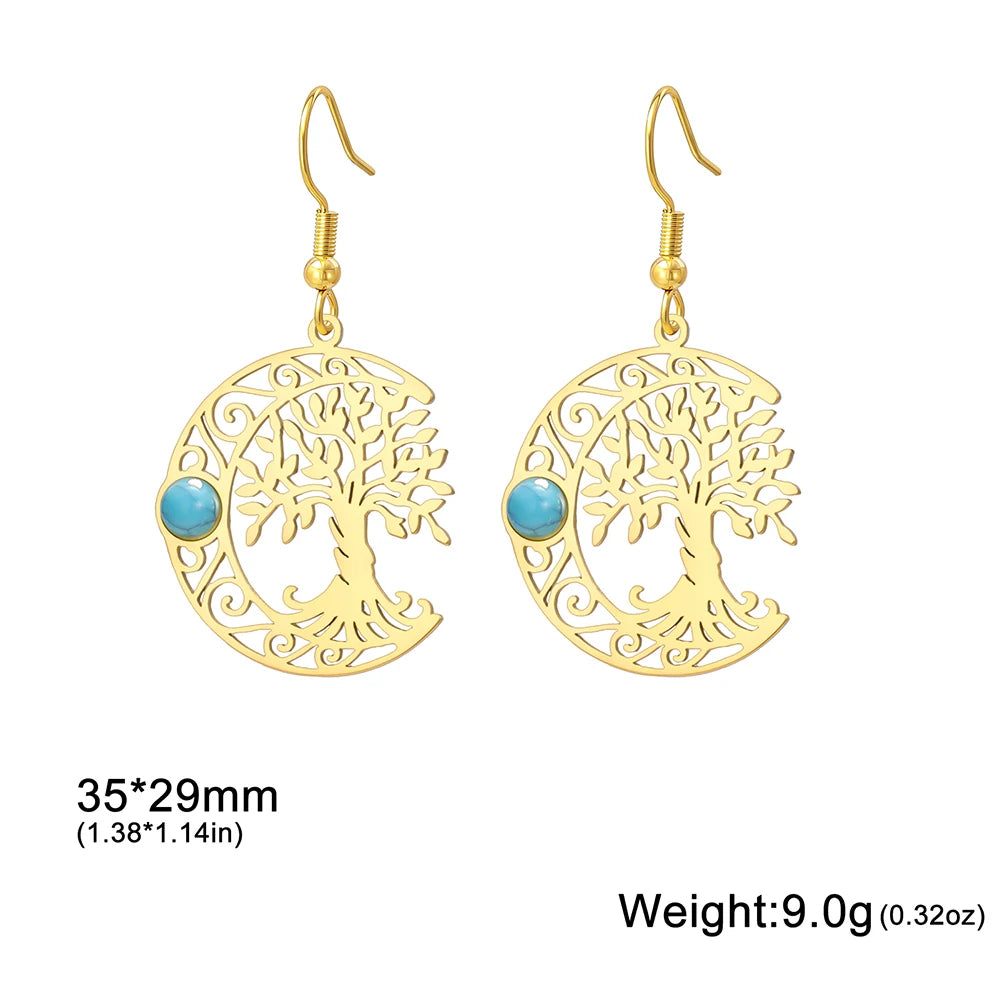 Celtic Moon Tree Earrings