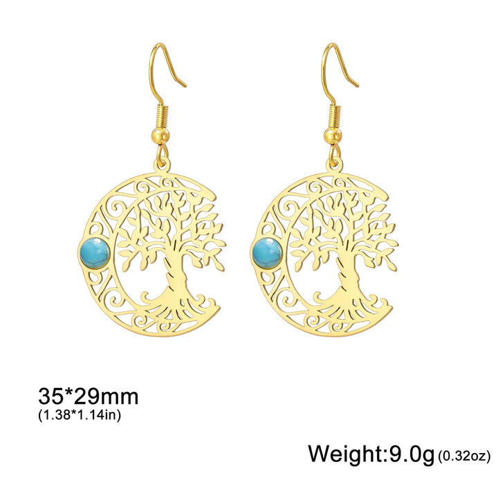 Celtic Moon Tree Earrings