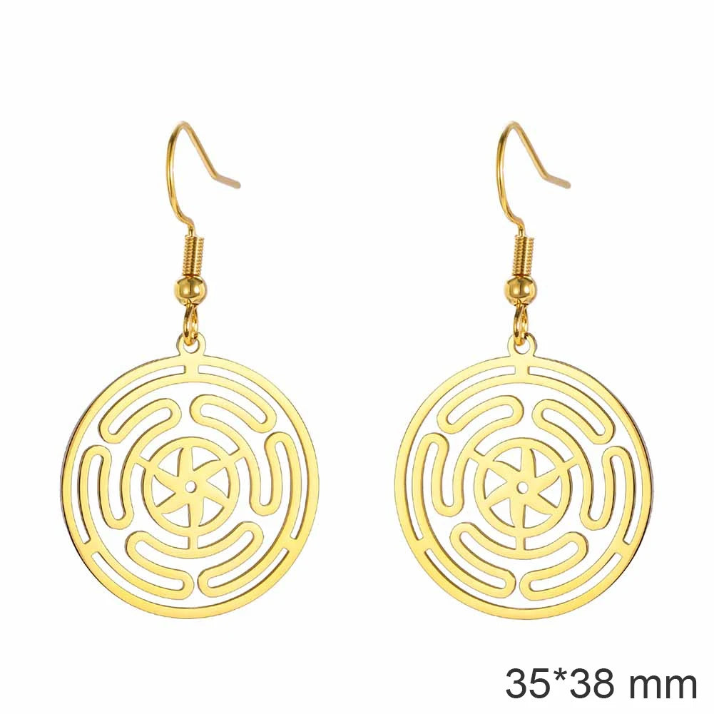 Celtic Shield Knot Gold Earrings