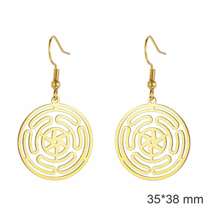 Celtic Shield Knot Gold Earrings