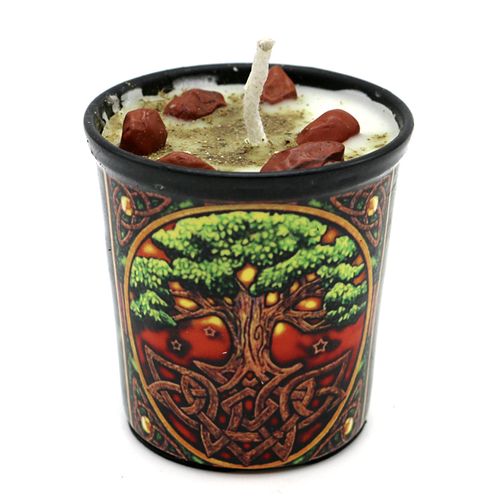Celtic Tree Of Life Crystal Votive Candle