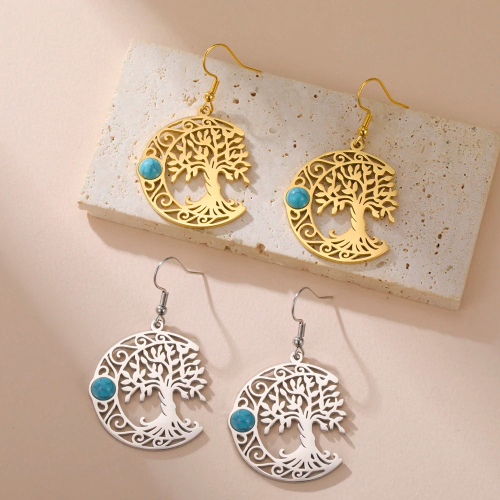 Celtic Tree Turquoise Earrings