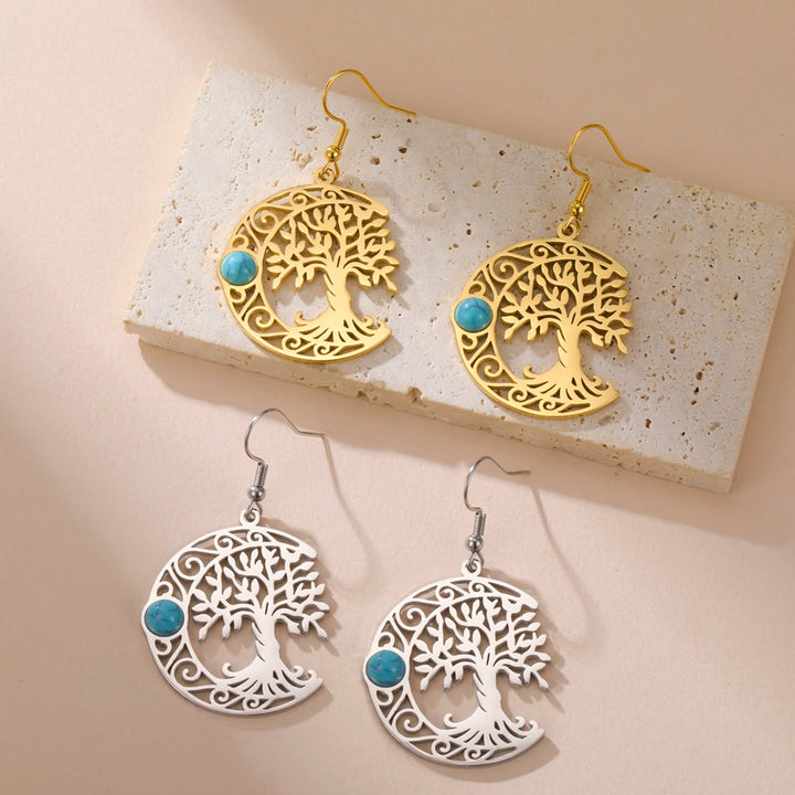 Celtic Tree Turquoise Earrings