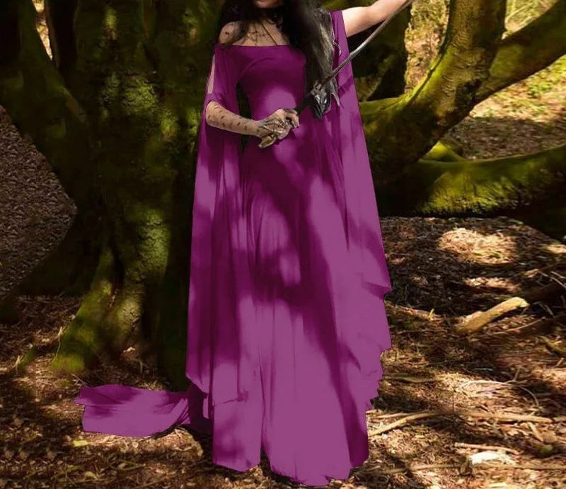 Ceremonial Witch Sheer Dress - Purple