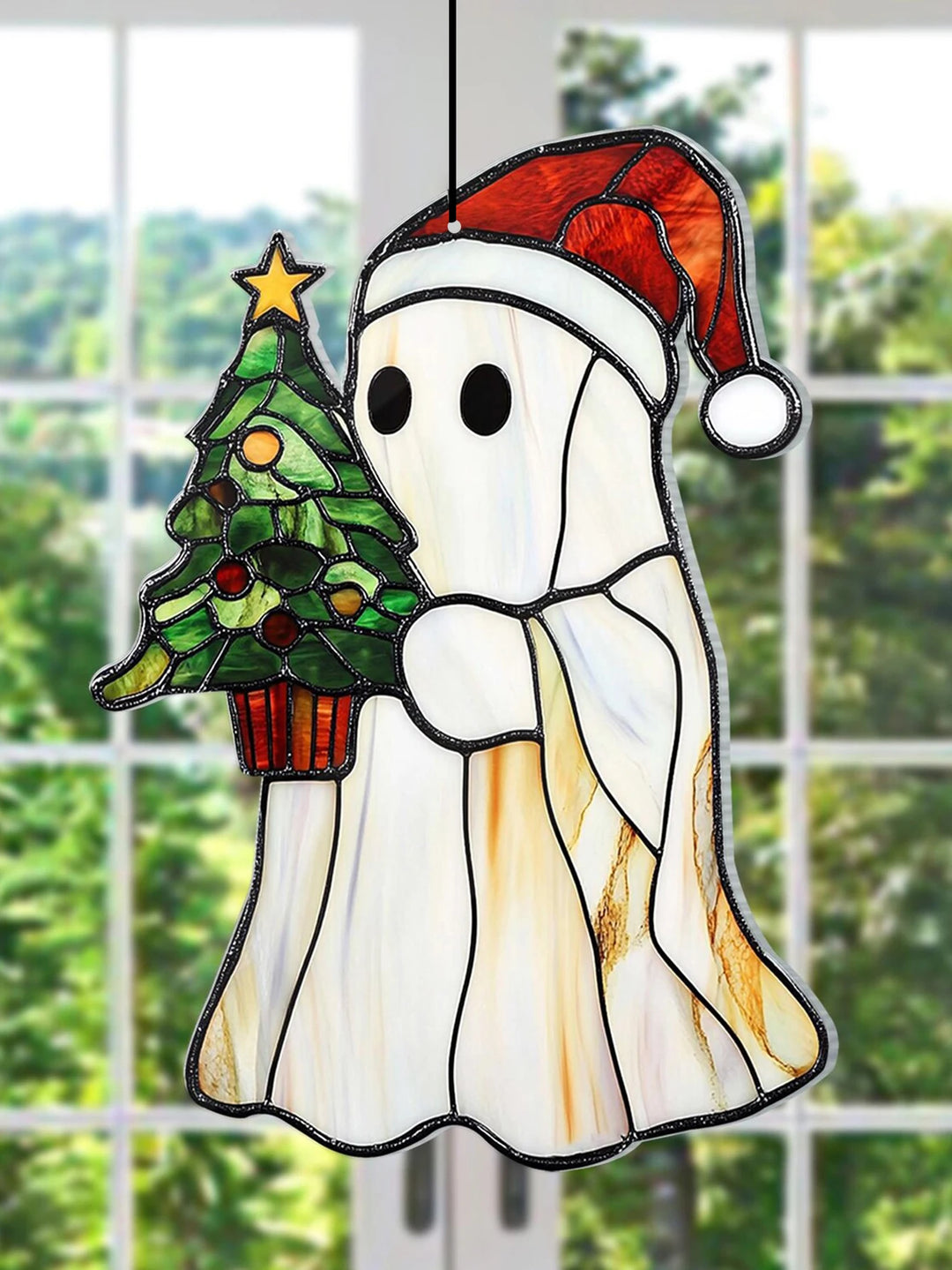 christmas tree dressed as ghost Easy DIY Halloween Ghost Tree Transformation