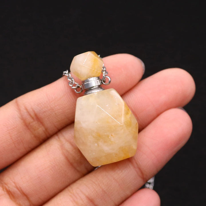 Citrine Crystal Bottle Necklaces