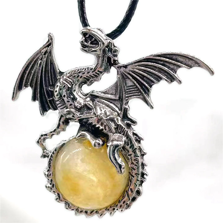 Citrine Crystal Dragon Necklaces