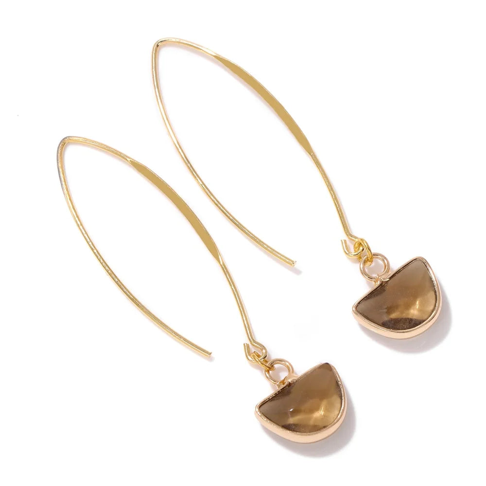 Citrine Crystal Gold Earrings