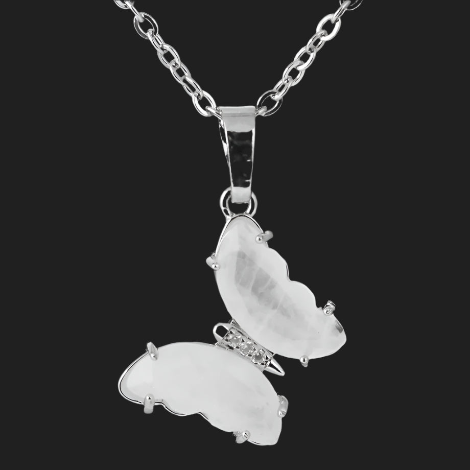 Clear Quartz Butterfly Necklaces