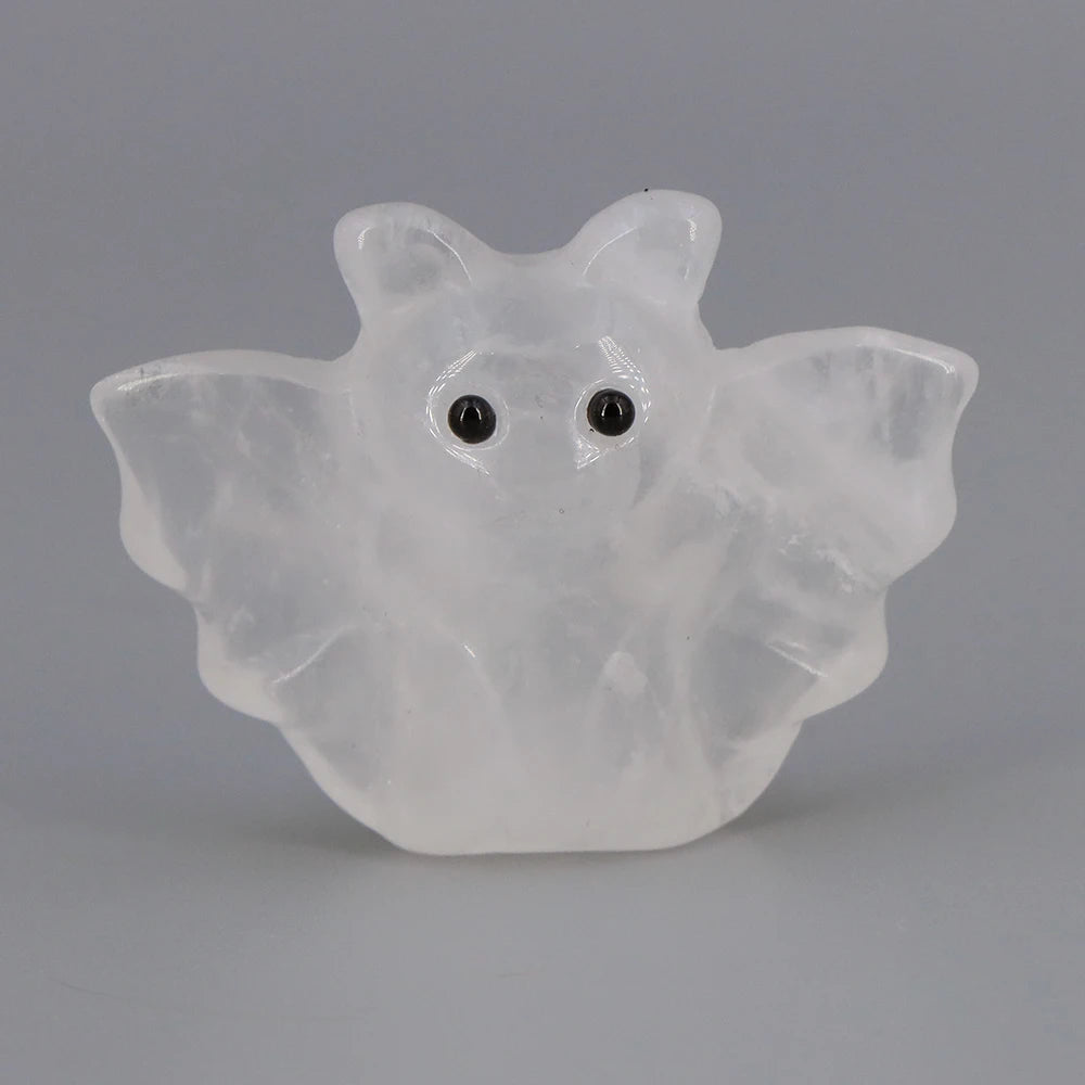 Clear Quartz Crystal Bat Statues