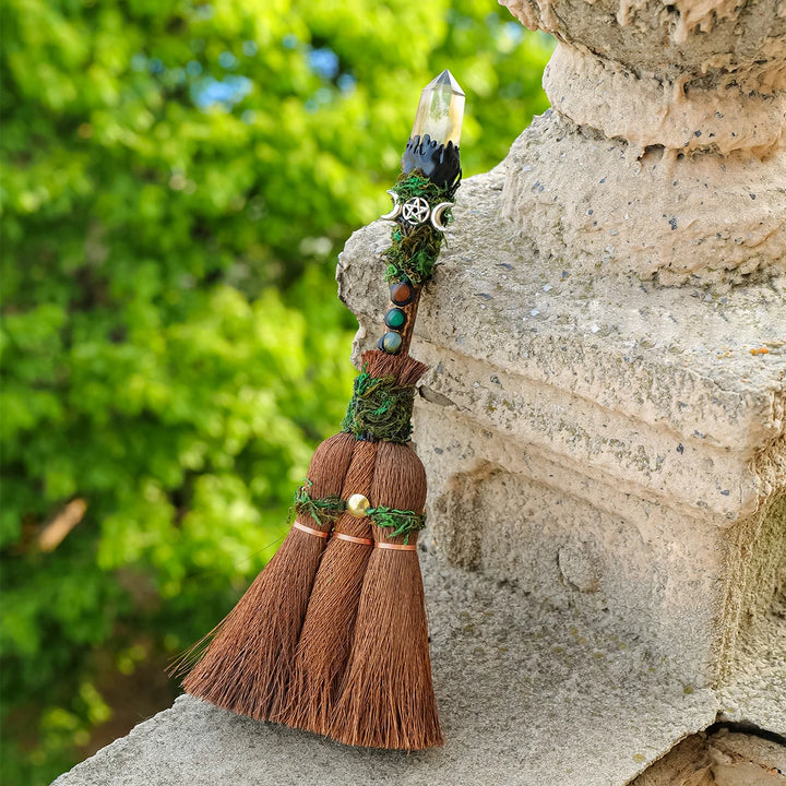 Clear Quartz Crystal Witch Broom