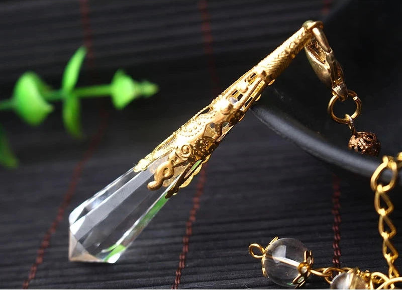 Clear Quartz Gold Pendulum