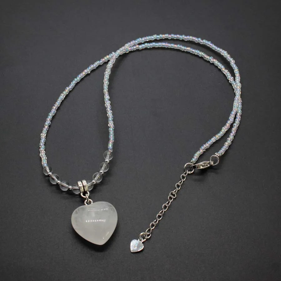 Clear Quartz Heart Necklace