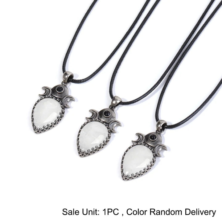 Clear Quartz Triple Moon Necklaces