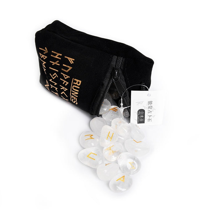 Clear Quartz Viking Runes