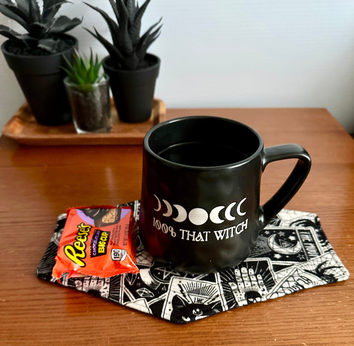 Coffin Gothic Coffee Mug Rug