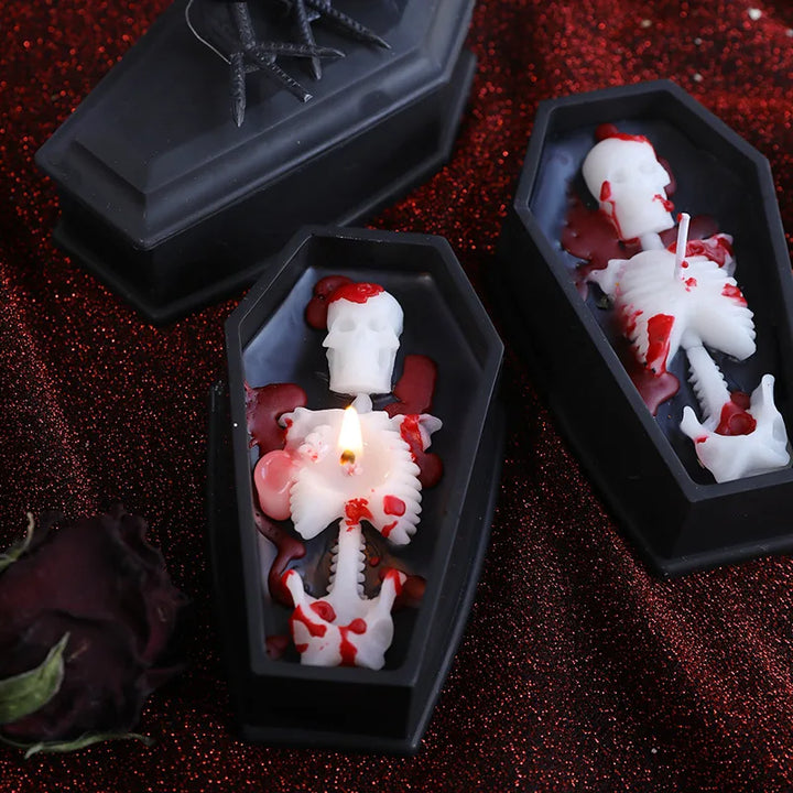 Coffin Skeleton Candle