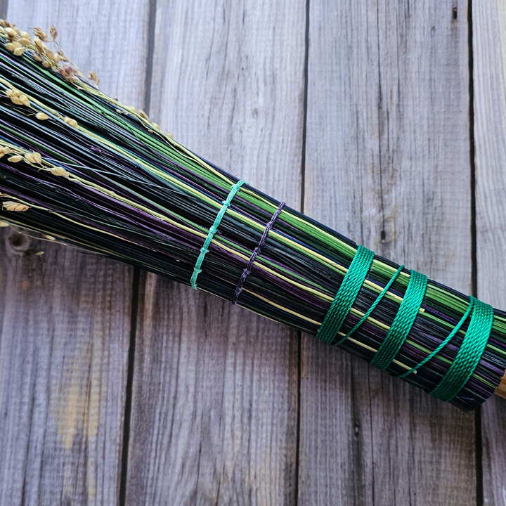 Colorful Floral Witch Broom
