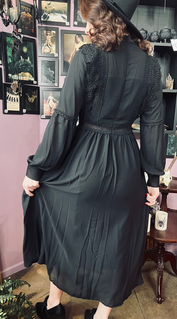 Cottagecore Black Dress