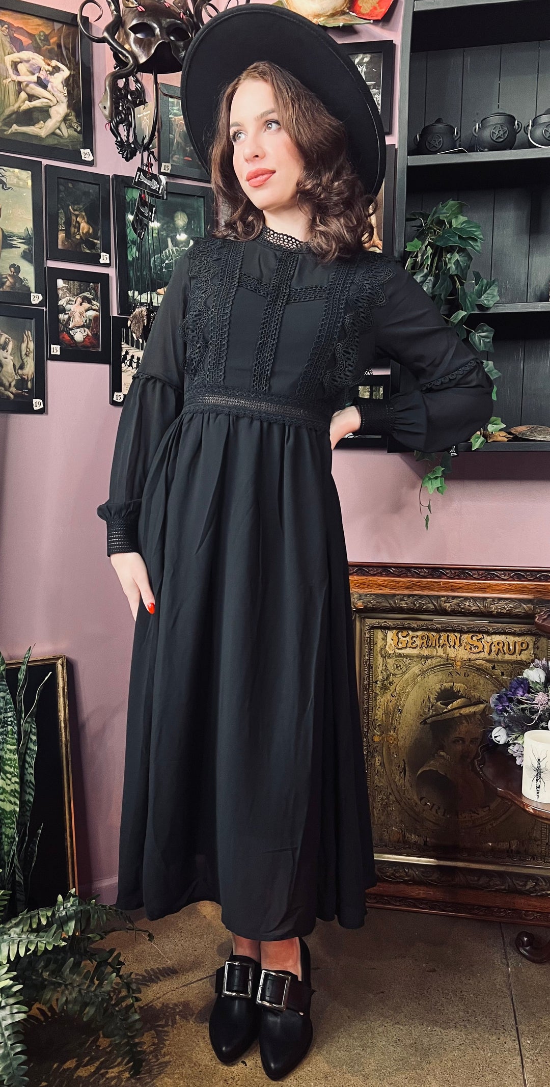 cottagecore witch dress Cottage Witch Village Linen Cottagecore Dress Set with Headscarf