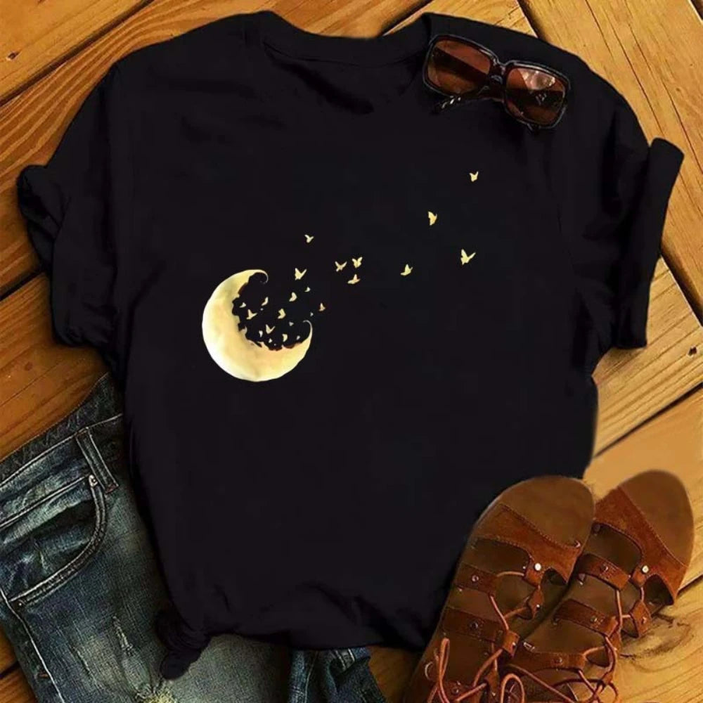 Crescent Moon Butterflies T-Shirt