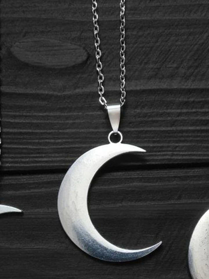 Crescent Moon Silver Necklace