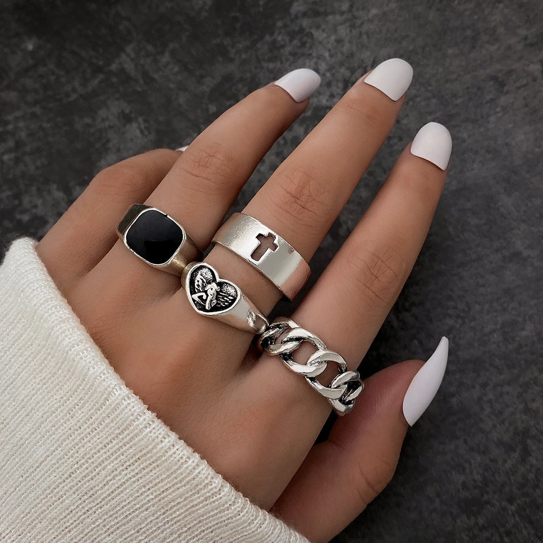 Cross Chain Ring Set