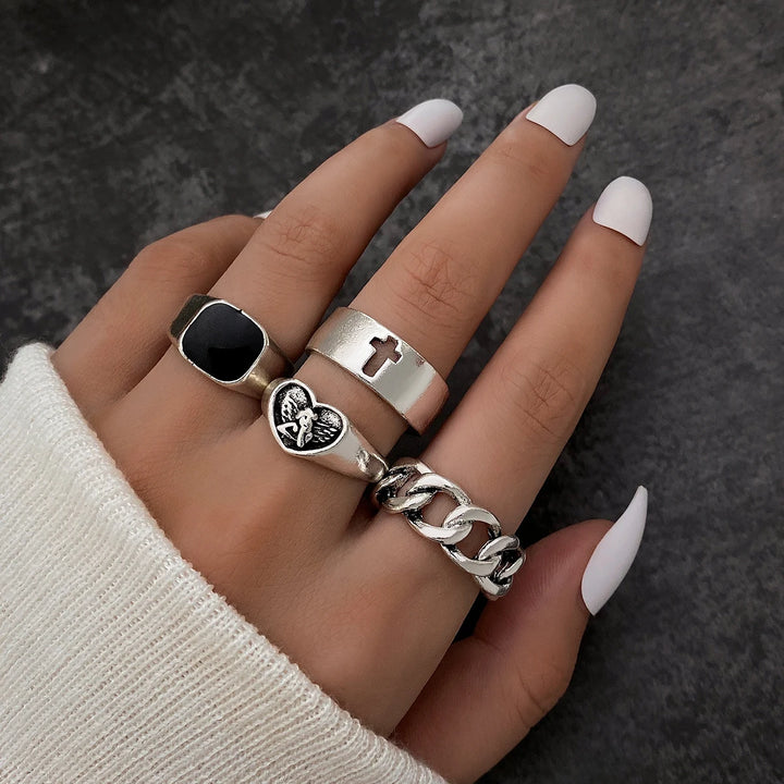 Cross Chain Ring Set